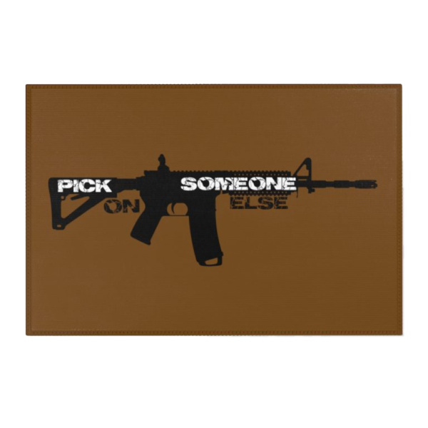 PICK ON BROWN RUG