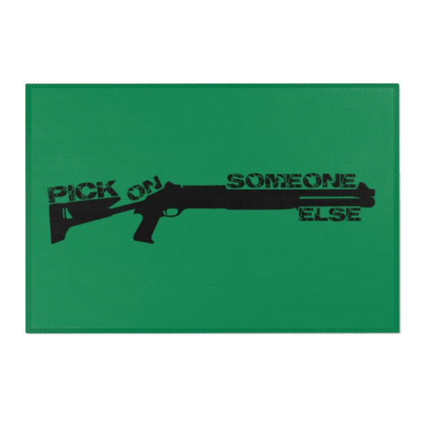 PICK ON SHOTGUN GREEN RUG