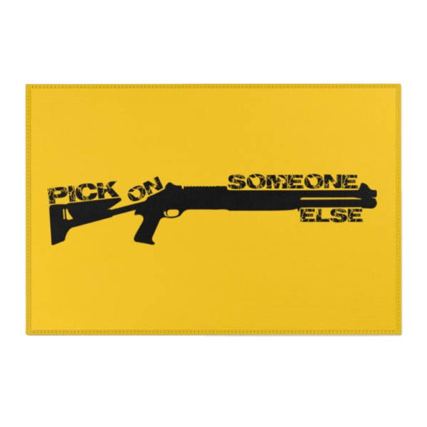 PICK ON SHOTGUN YELLOW RUG
