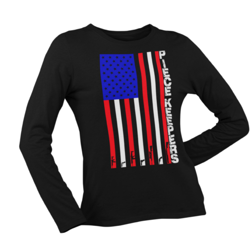 Women's LS Crew - Vertical Flag