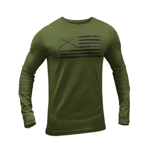 Men's LS Crew - Distressed Flag